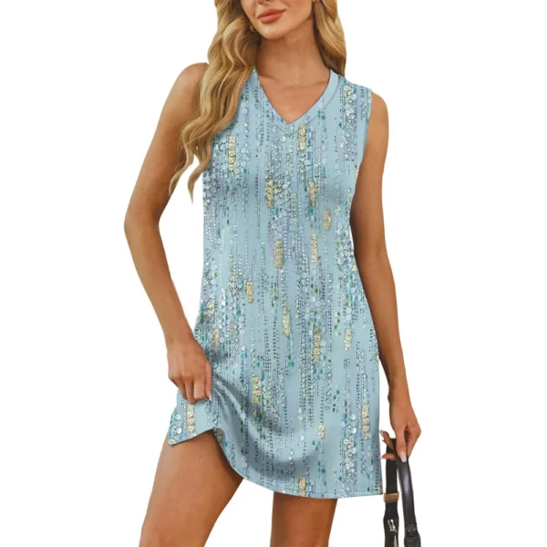 Women's V-neck Summer Casual Beach Vacation Women's Sleeveless Floral Print - Image 28