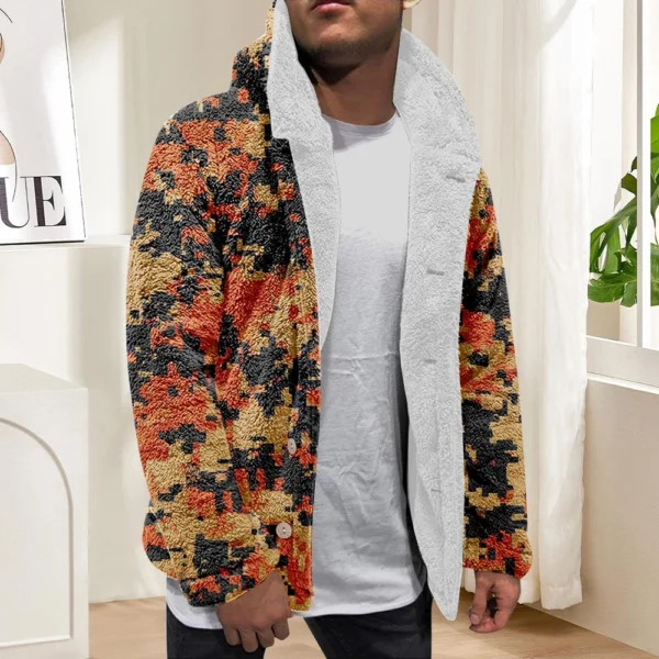 Men'S Winter Zipper Hooded Fleece Sweatshirt With Patch Pocket Casual Jacket - Image 16