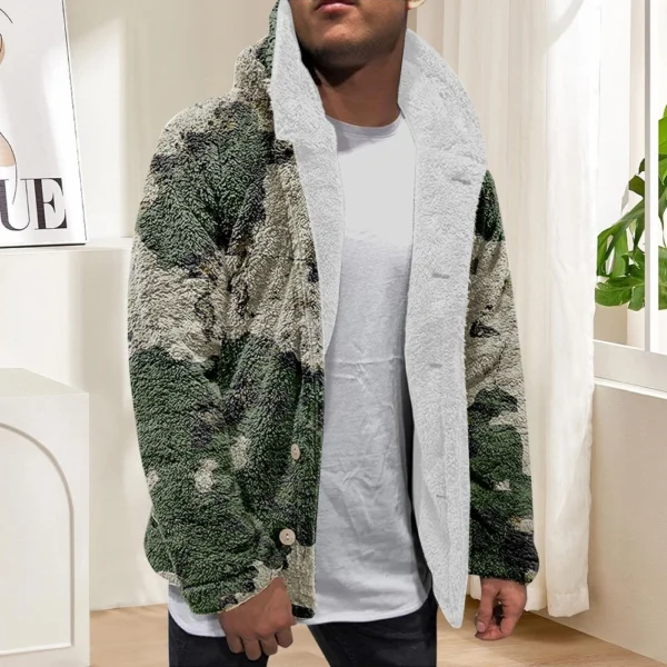 Men'S Winter Zipper Hooded Fleece Sweatshirt With Patch Pocket Casual Jacket - Image 22