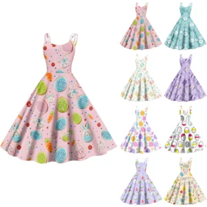 Women's  Casual Fashion Flower Print Sexy Off Shoulder Punk Retro Skirt