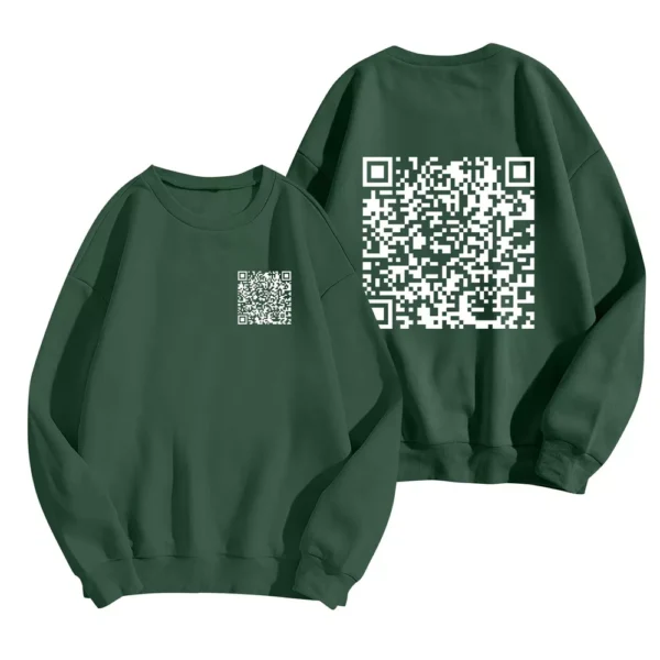 Men's Women's Casual Fashion The Same Hoodie Two-dimensional Code Print Hoodie - Image 10