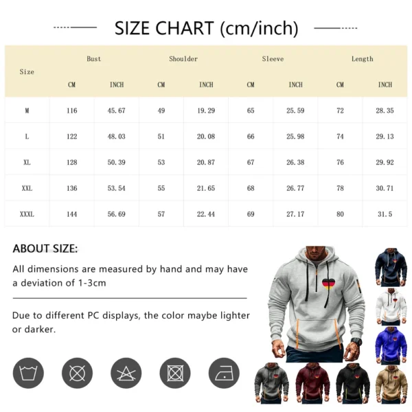Men's Printed Sweatshirt Hoodie Zipper Arm Pocket Cardigan Men's Sports Large - Image 20