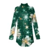 Women's Printed Christmas High Neck Pullover Long Sleeve Casual Fashion T-Shirt - Image 12