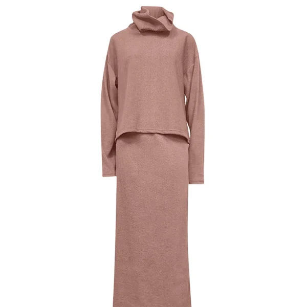 Women's Casual Loose Knit Sweater Top Long Skirt Two-piece Set - Image 11
