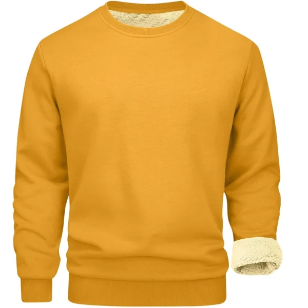 Men's Long Sleeve Fleece Casual Fuzzy Crewneck Pullover Warm Winter Sweatshirts - Image 37