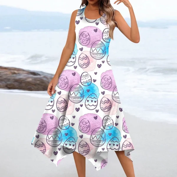 Women's Dresses Easter Sundresses Loose Printed Fashion Casual Summer Dress - Image 11