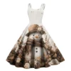 Women's Casual Fashion Christmas Print Sexy Off Shoulder Punk Retro Dress Retro - Image 19