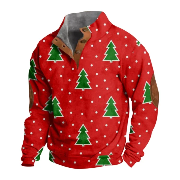 Men's Buttoned Sweatshirt With European And American Autumn/winter Printed Long - Image 25