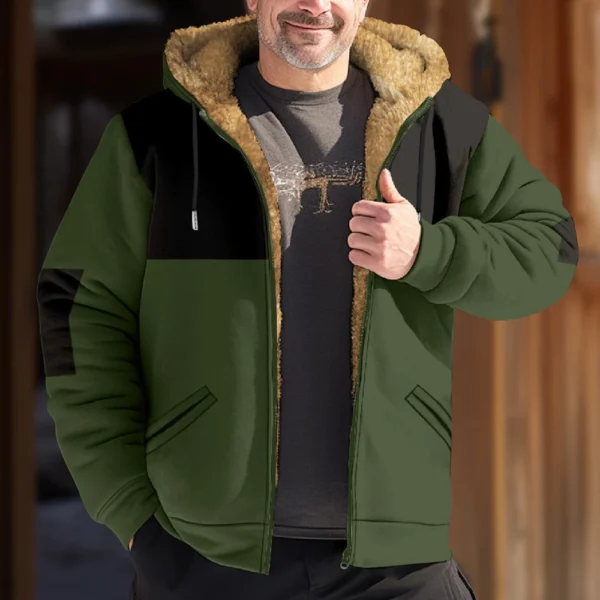 Men's Winter Print Jacket Men's Casual Trend Zipper Hooded Jacket - Image 13