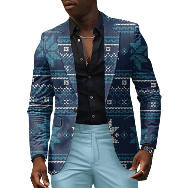Unisex Winter Christmas Prints Suit Jackets Unisex Casual Fashion Button Jackets - Image 16
