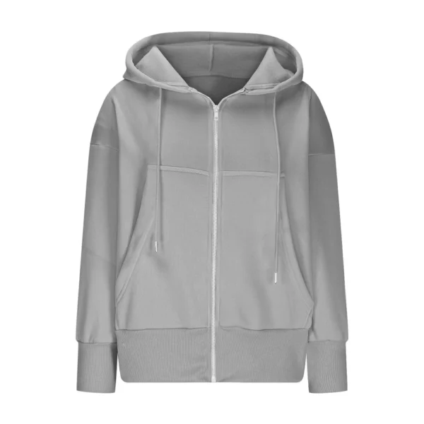 Women's Full Zip Up Hoodie Long Sleeve Hooded Sweatshirts Pockets Jacket Coat - Image 23