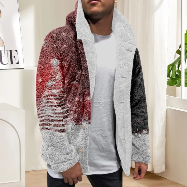 Men'S Winter Zipper Hooded Fleece Sweatshirt With Patch Pocket Casual Jacket - Image 25
