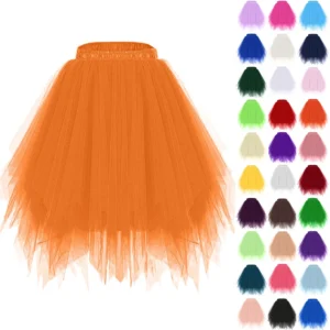 Women's Fashion Solid Color Half Skirt Party Ballet Puff Skirt Mesh Skirt