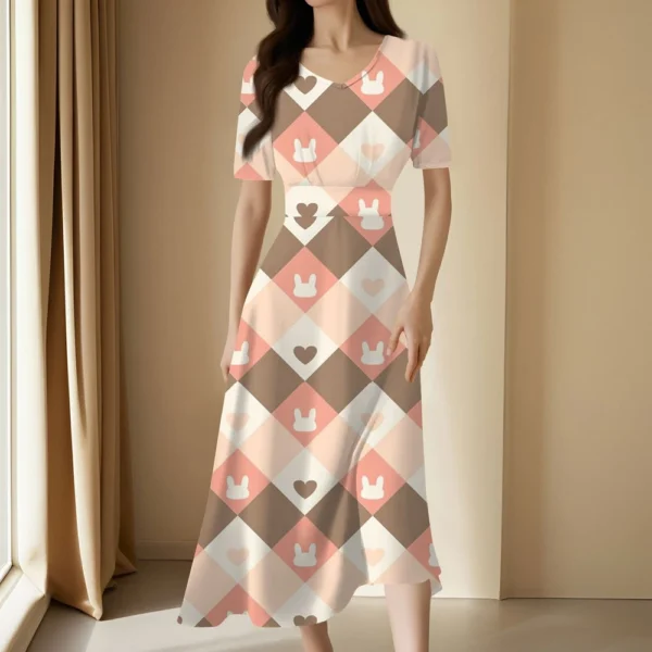 Women's Casual Fashion Dresses Summer Loose Easter Printed Sundresses Dress - Image 16