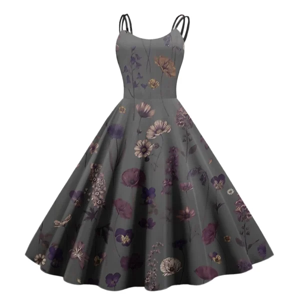 Women's Printed Strapless Gothic Cocktail Fashion Sexy Christmas Dress Punk - Image 22
