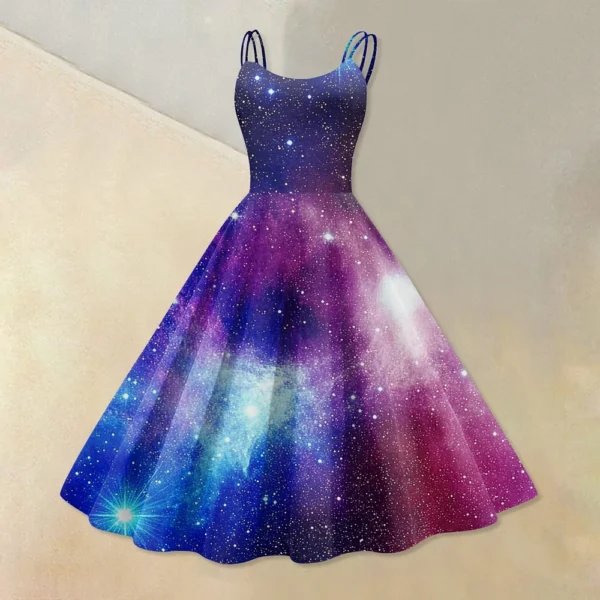 Women's Fashion  Printed Sexy Strapless Gothic Cocktail Dress Punk, Vintage - Image 31