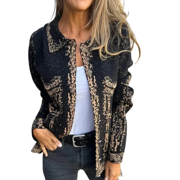 Women's denim jacket with multicolored metal button lapels - Image 3