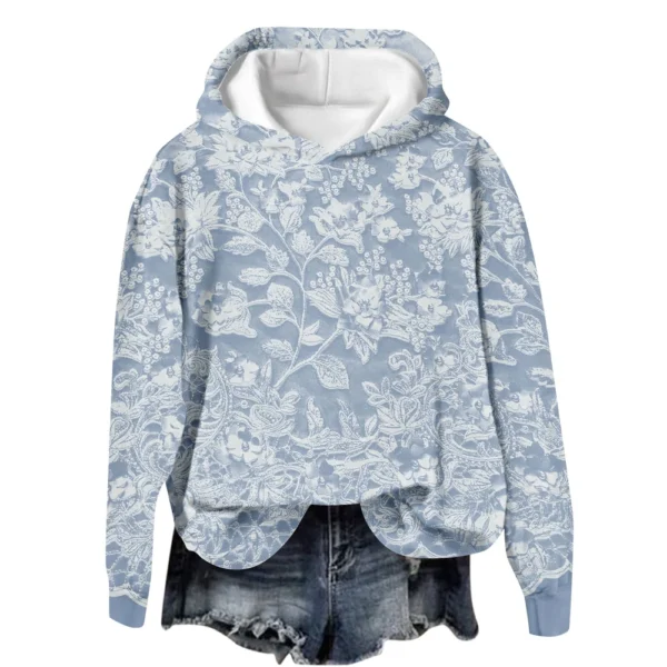Women's Tops Sweatshirt Print Round Neck Hooded Casual - Image 23