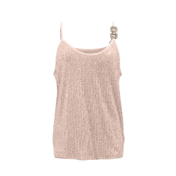 Women's Solid Color Sequined Sleeveless Suspender Top - Image 10