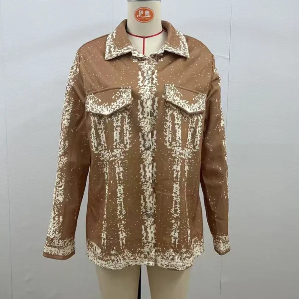 Women's denim jacket with multicolored metal button lapels - Image 6