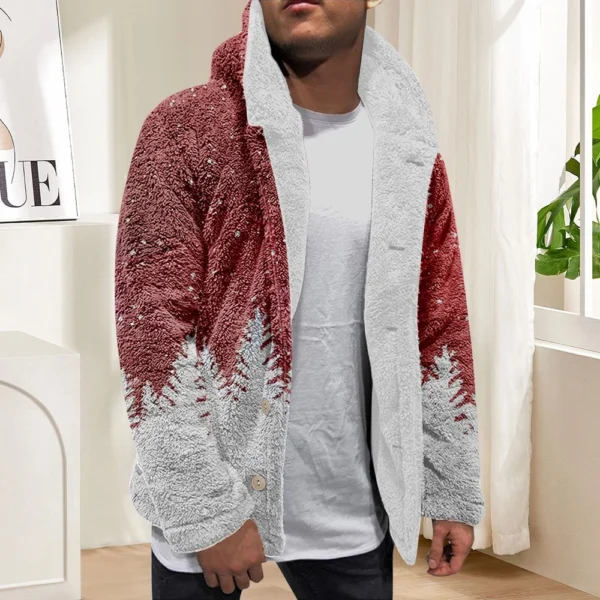 Men'S Winter Zipper Hooded Fleece Sweatshirt With Patch Pocket Casual Jacket - Image 25