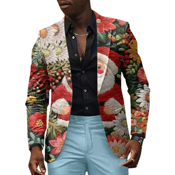 Unisex Winter Christmas Prints Suit Jackets Unisex Casual Fashion Button Jackets - Image 31