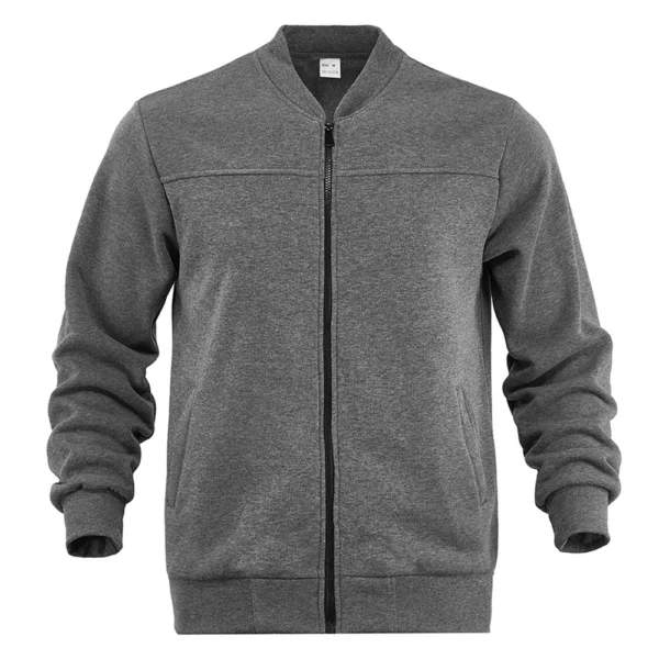 Men's New Solid Color Men's Hoodie Jacket Warm Plus Fleece Thick Jacket Casual - Image 10