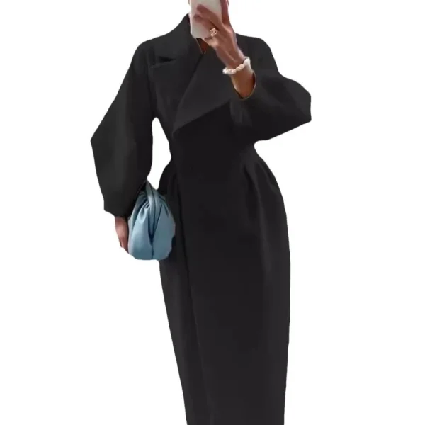 Women's lapel woolen jacket - Image 4