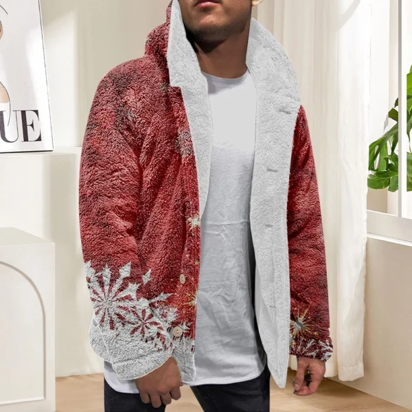 Men'S Winter Zipper Hooded Fleece Sweatshirt With Patch Pocket Casual Jacket - Image 25