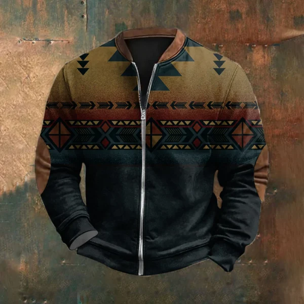 Men'S Retro Casual Sportswear With Open Zipper Sweatshirt Jacket - Image 19