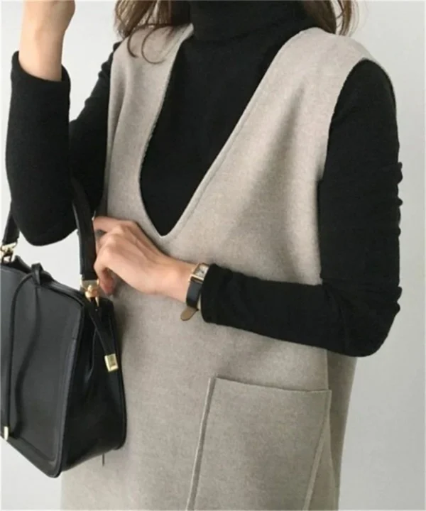 Vest women solid color loose dress women - Image 11