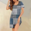 Womens Summer Dresses Short Sleeve Linen Casual T-Shirt Dresses Swing Beach - Image 13