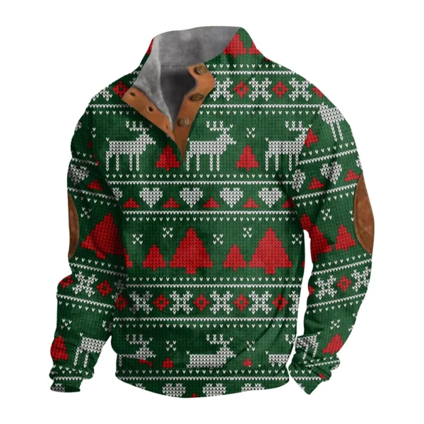 Men's Buttoned Sweatshirt With European And American Autumn/winter Printed Long - Image 20