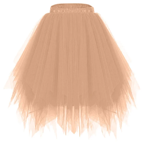 Women's Fashion Solid Color Half Skirt Party Ballet Puff Skirt Mesh Skirt - Image 22