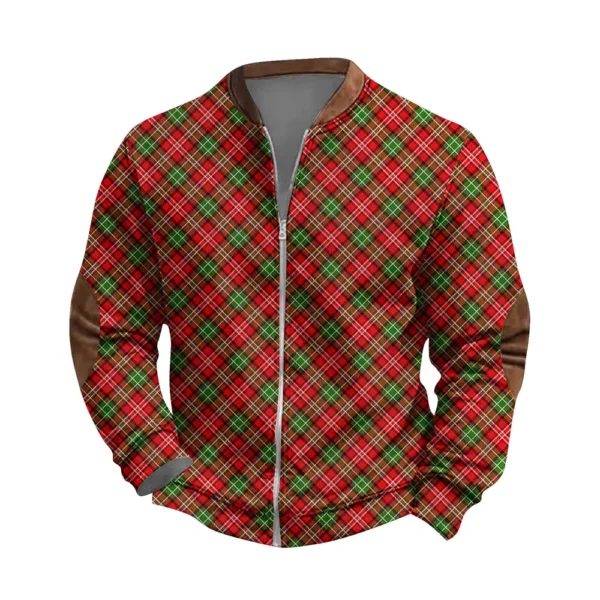 Men'S Retro Casual Sportswear With Open Zipper Sweatshirt Jacket - Image 3