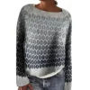 Women's Fashionable Casual Printed Round Neck Pullover Loose Long Sleeved - Image 6