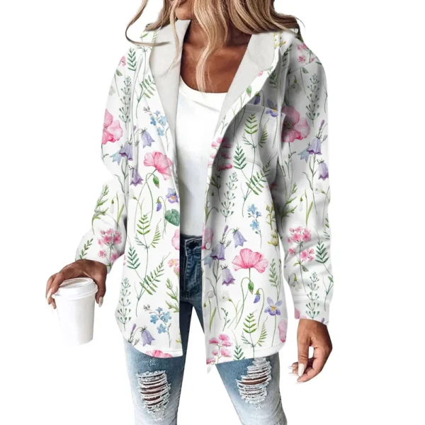 Women's Coat Casual And Fashionable Composite Thick And Warm Printed Hooded - Image 26
