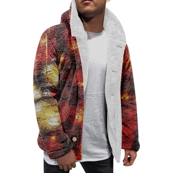 Men'S Winter Zipper Hooded Fleece Sweatshirt With Patch Pocket Casual Jacket - Image 8