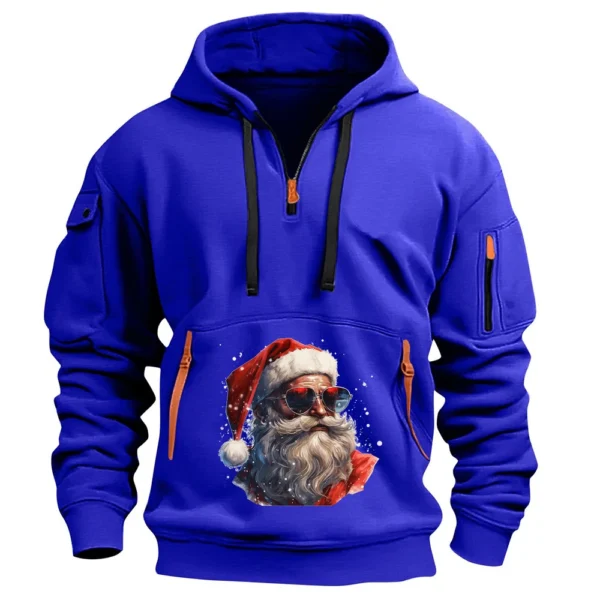 Men's Printed Sweatshirt Hoodie Zipper Arm Pocket Cardigan Men's Sports Large - Image 17