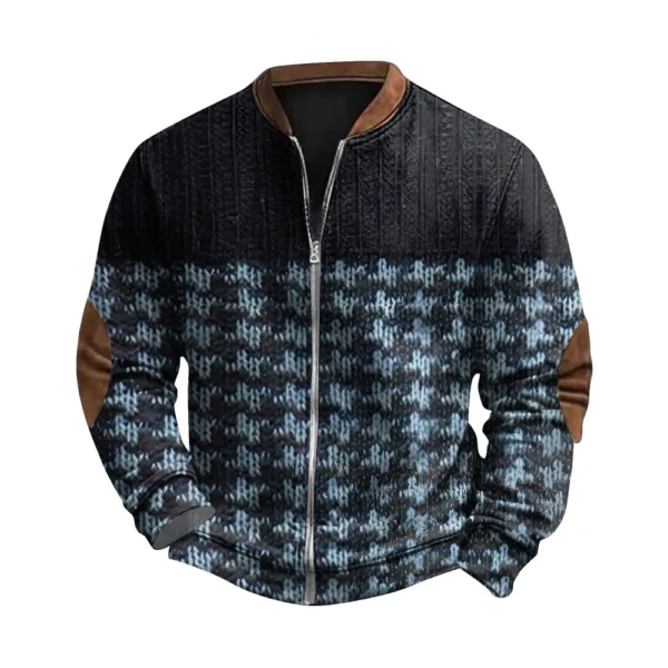 Men'S Retro Casual Sportswear With Open Zipper Sweatshirt Jacket - Image 7
