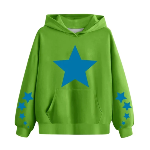 Women's Fashionable Loose Fitting Hooded Pullover, Long Sleeved Sportswear, - Image 10