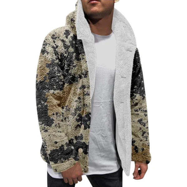Men'S Winter Zipper Hooded Fleece Sweatshirt With Patch Pocket Casual Jacket - Image 9