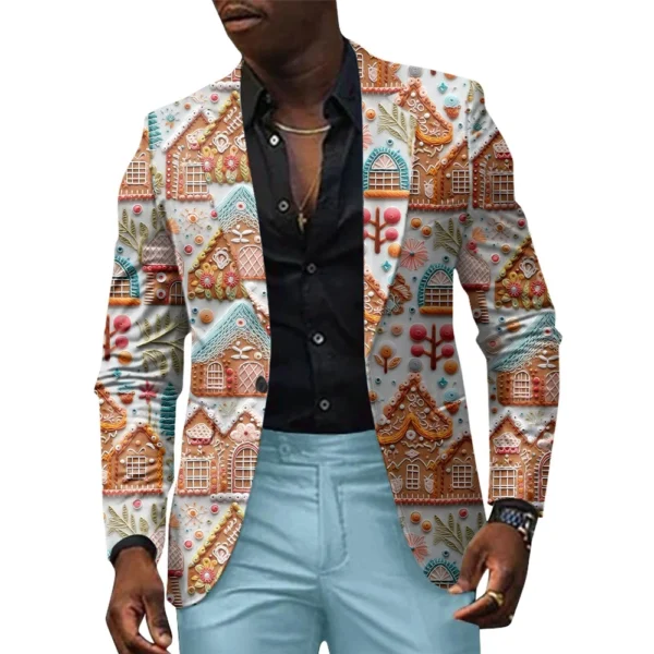 Unisex Winter Christmas Prints Suit Jackets Unisex Casual Fashion Button Jackets - Image 16