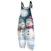Women's Vintage Casual Print Loose Christmas Jumpsuit Shoulder Strap - Image 17