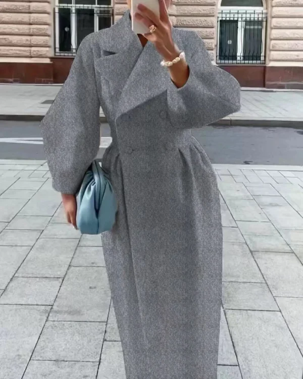 Women's lapel woolen jacket - Image 21