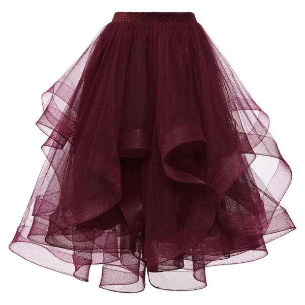 Women's Casual Solid Color Mesh Skirt Latin Dance Skirt Ballet Fish Tail Mid - Image 25