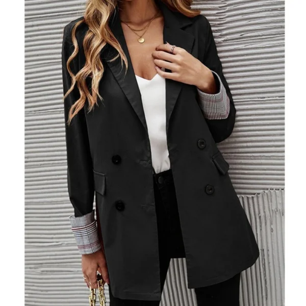 Fashion loose suit solid color collar coat women - Image 7