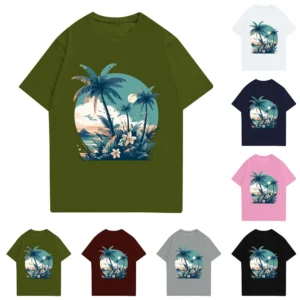 Men's Stand Collar Short Sleeve Shirt Loose Leisure Holiday Shirt Man