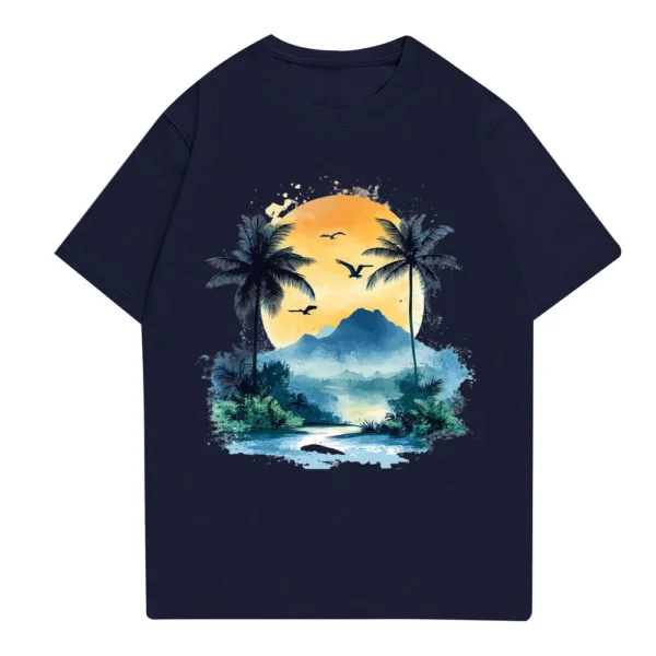 Men's Stand Collar Short Sleeve Shirt Loose Leisure Holiday Shirt Man - Image 23