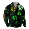 Knit Printed 3 Button - Corduroy Men's Standing Collar Pocket Sweatshirt - Image 29